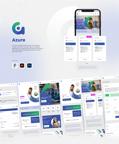 Azure - Telco website UX/UI design branding figma illustrator ui ux