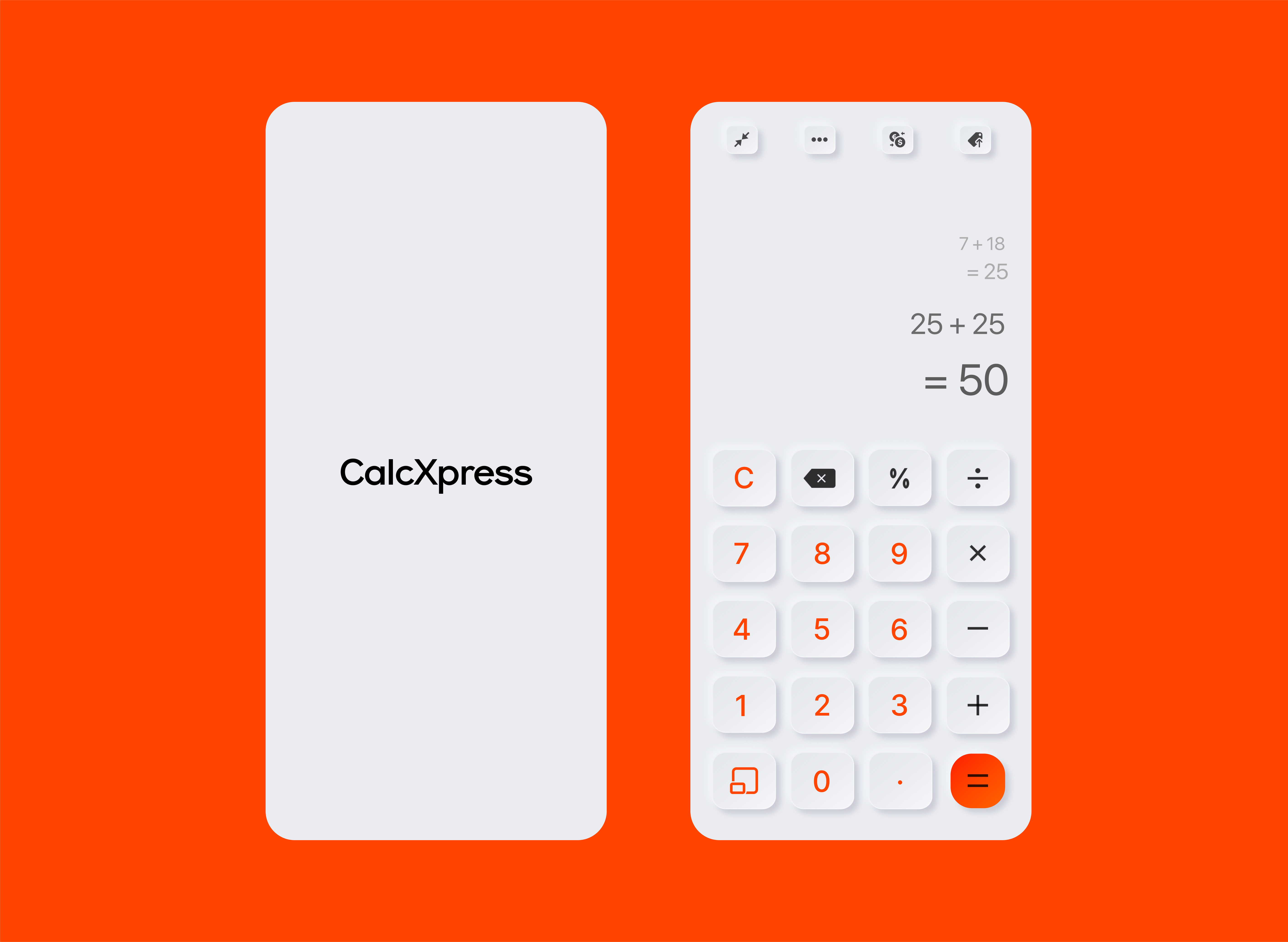 Neumorphic Calculator UI Design 3d animation branding graphic design logo motion graphics neumomorphism ui