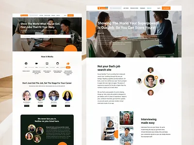 Job Search Website / Homepage Design app branding clean app design graphics homepage interface job search jobs landing marketing ossmium search ui user experience user interface ux web page webdesign website design