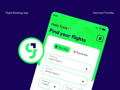 Green Africa - Flight Booking App animation branding graphic design ui