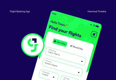 Green Africa - Flight Booking App animation branding graphic design ui