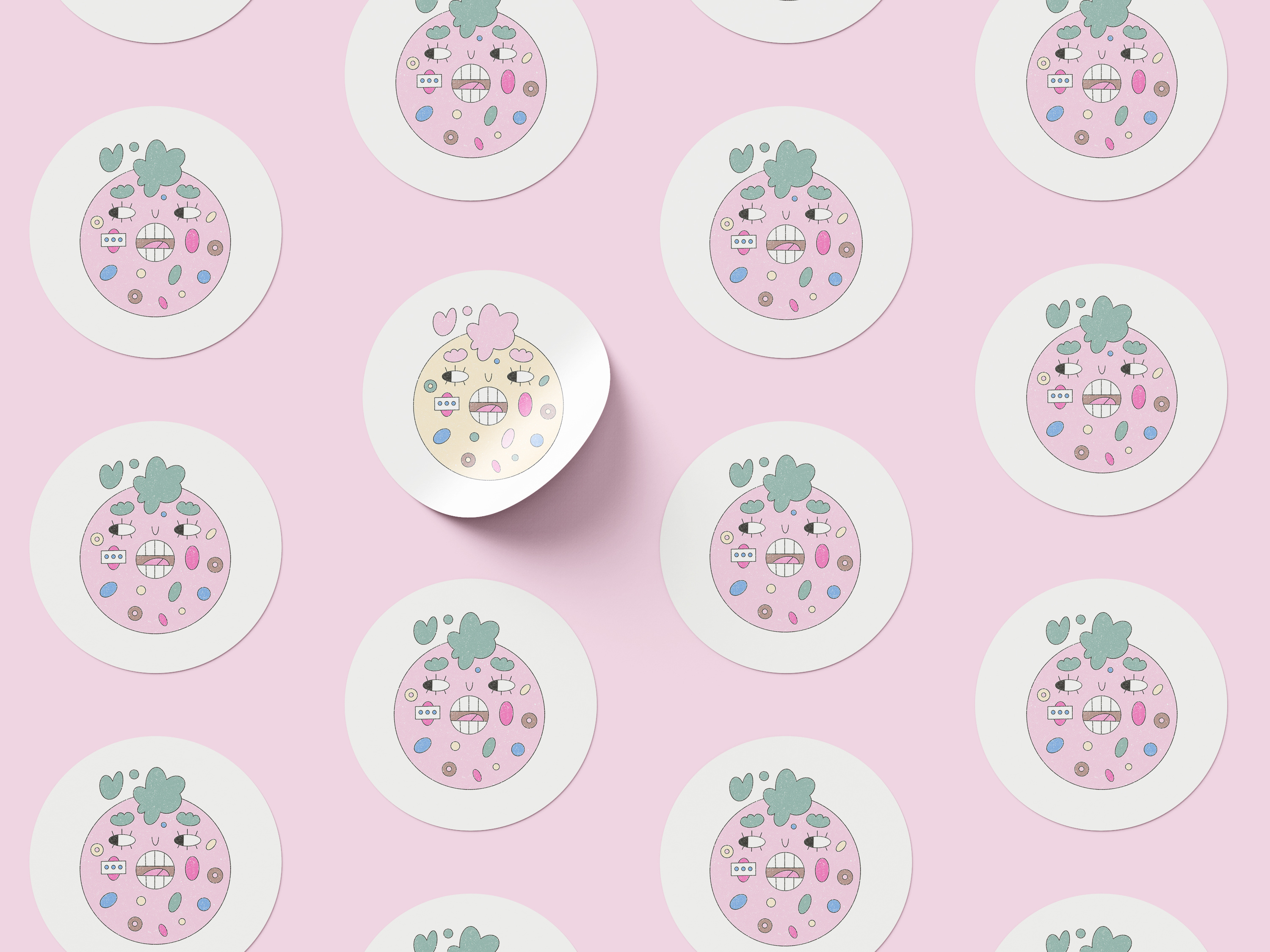 Donut stickers bookillustration branding cartoons characterdesign design digitalart digitalillustration graphic design illustration stickers