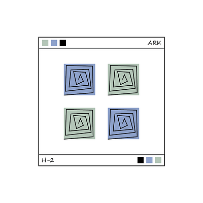 H-2 art blue frame illustration line minimal modern modern art print shape spiral square stripe vector