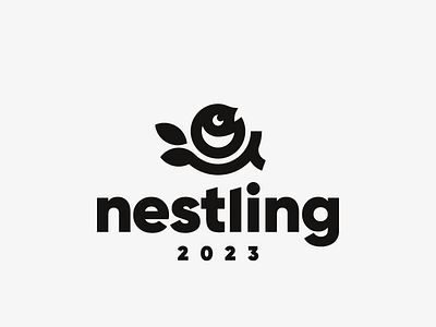 Nestling bird concept design illustration logo