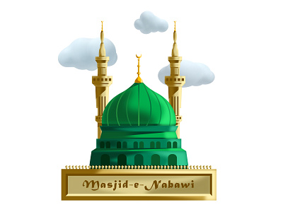 Masjid-e-Nabawi concept art graphic design illustration masjid nabawi