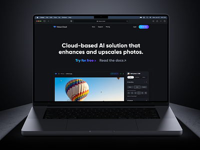 Viesus Cloud - Landing page app blue cloud dark darkmode landingpage marketing purple website