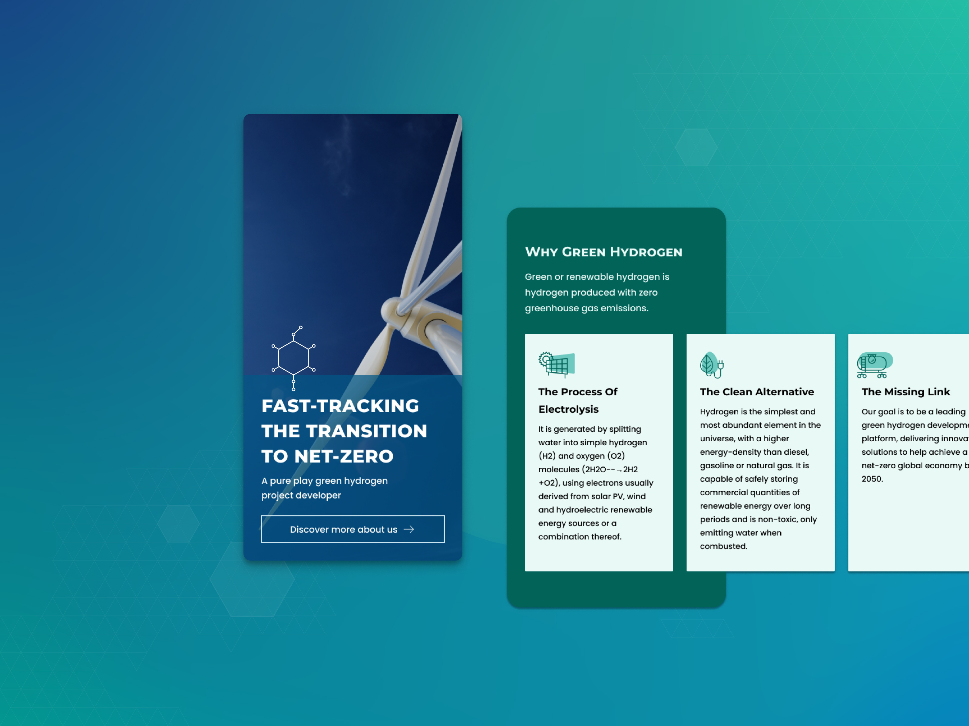 A digital gateway to sustainable energy - landing page design energy hydrogen landing page mobile design ui design ux ux ui web design