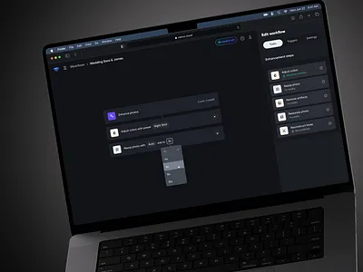 Viesus Cloud - workflows app darkmode delete drag dropdown editor navigation sidebar web workflow