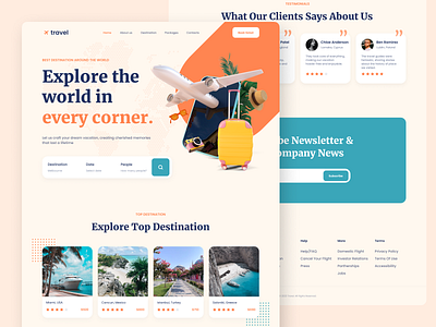 Travel agency - Web Design adobe xd design figma travel travel agency ui user experience user interface ux web design website design