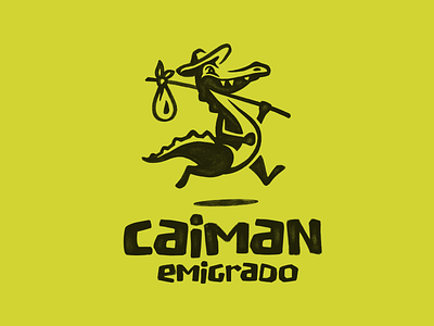 Caiman Emigrado Logo animal brand branding caiman crocogile design emigrado logo mark nagual design