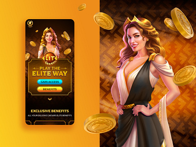 Website design for gaming app Caesars Game elite caesarsgame gaming website graphic design website design