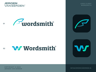 Wordsmith - Logo Concepts branding creative logo dna feather gradient health human identity design logo logomark medic medical writing monogram pen science smith trust word write writer