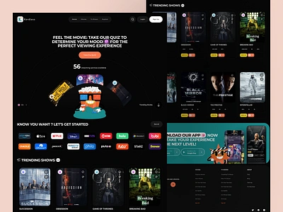 Streaming service | TV, movies ai cinema ai design ai service apple tv cinema dark style landing page movie netflix streaming tv tv show ui ux web web service web site web ui web ux