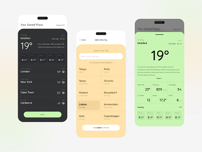 Minimal and Modern Weather Application app design application clean creative design forcast inspiration minimal modern super minimal trend ui ux visual weather