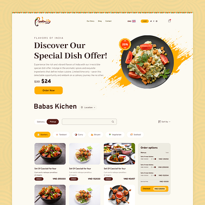 Restaurant Home Page Design food food menu food order landing page menu ordering restaurant ui web webdesign webiste website design