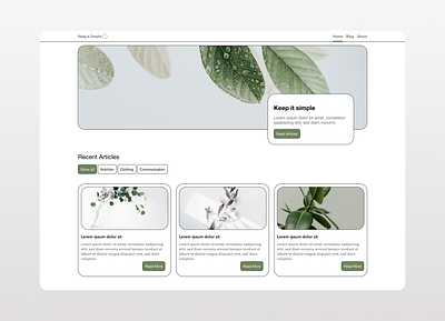 Minimalistic Blog UI blog green minimalistic ui ux uxdesign webdesign