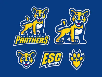 The École Sacré Coeur Panthers animal branding design logo mascot panther school sport sports