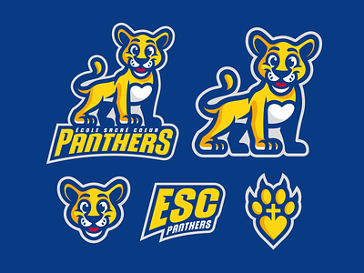 The École Sacré Coeur Panthers animal branding design logo mascot panther school sport sports