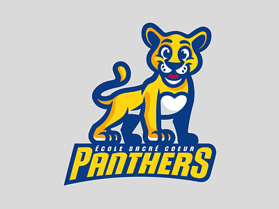 The École Sacré Coeur Panthers animal branding design illustration logo mascot panther sport sports