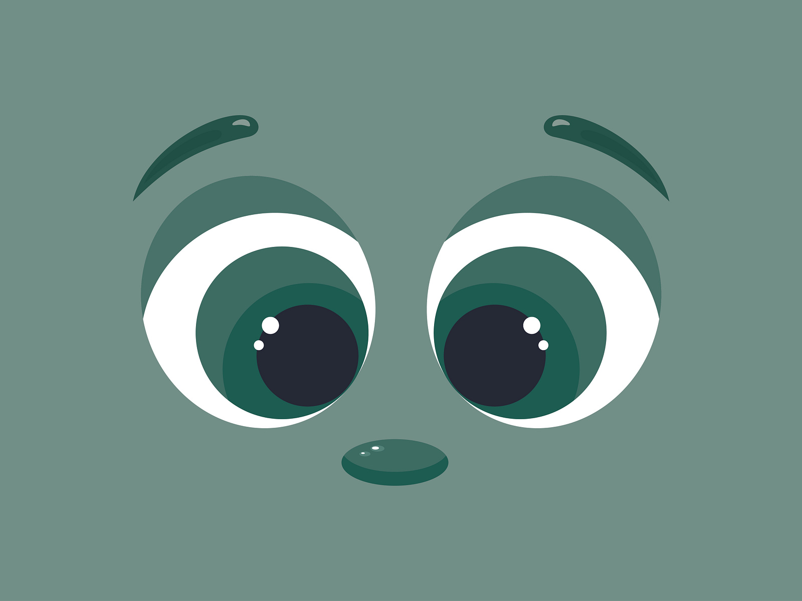 Green cartoon eyes. Illustration. by Olga on Dribbble