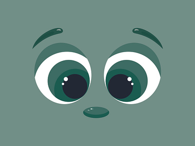 Green cartoon eyes. Illustration. green eyes. illustration.