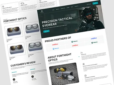 Fortnight Shooting Eyewear website Redesign app design eyewear landing page minimal shooting eyewear ui web website