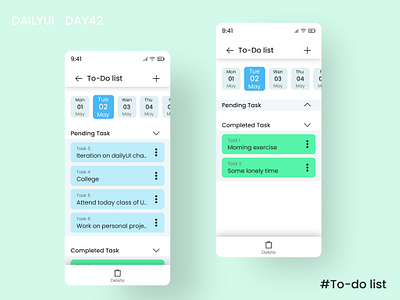 DailyUI Day042 - To-do list branding dailyui dailyuichallenge design figma learning typography ui uiuxdesigner