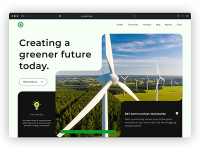 Green Energy Web Site Design: Landing Page / Home Page UI design graphic design green energy landing page renewable energy site solar energy ui ux web website