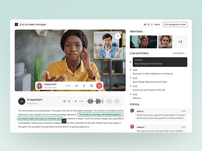 Evo - AI Meeting Assistant ai ai design ai product arounda artificial intelligence design meeting assistant meetings platform product design sales ui uiux ux ux ui design web app web app design web application web application design web platform
