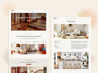 Kyrah Design Studio - Landing Page & Project Page architecture clean interior landing page minimal studio ui ux website design