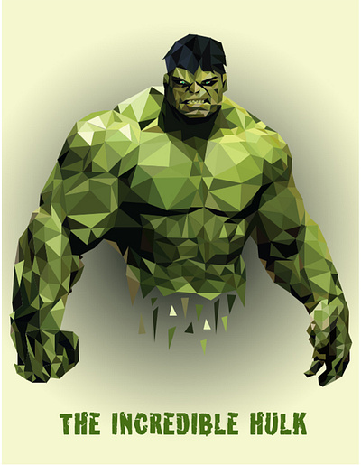 Hulk Low Poly Art adobe photoshop avengers cartoon character graphic design green hulk vector