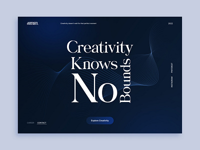 Artisti Website Hero Section art branding clean dark graphic minimal modern ui ux web web hero website