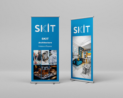 Stand Logo Skit affiche branding design graphic design illustration logo plv stand support communication typography ui ux vector