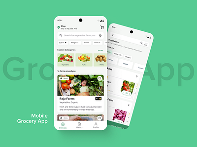 Mobile Grocery App app design grocery minimal mobile shopping ui ux