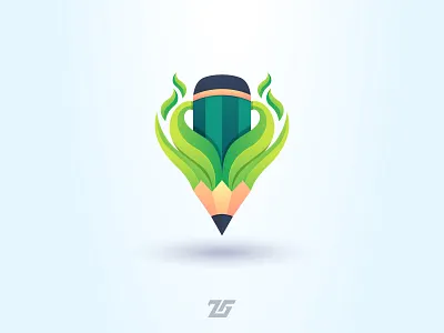 Nature Pencil 3d amazing logo art branding colorful creative design draw fantasy gradient logo graphic design idea illustration inspiration leaf logo logos modern nature pencil