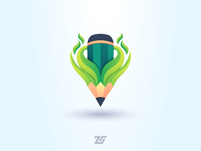 Nature Pencil 3d amazing logo art branding colorful creative design draw fantasy gradient logo graphic design idea illustration inspiration leaf logo logos modern nature pencil