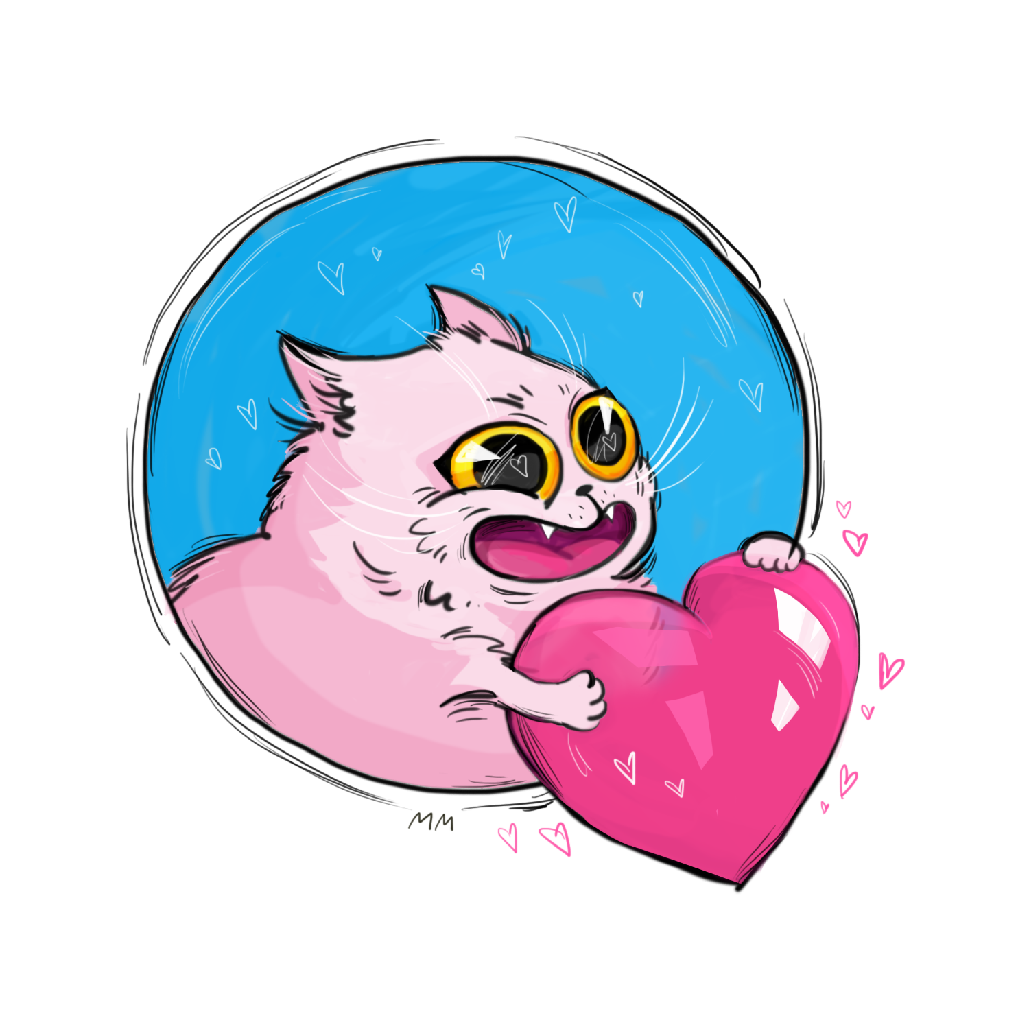 Greeting kitty graphic design greeting love illustration postcard