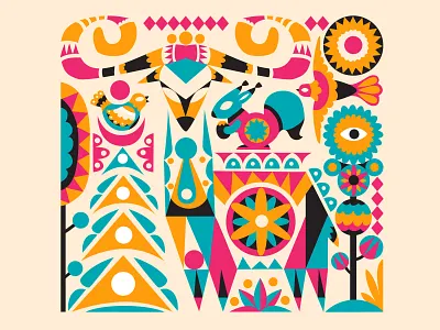 In the forest art branding concept design geometric illustration illustrator pattern vector