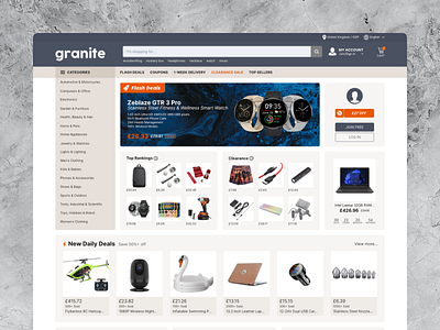 Granite - eCommerce Theme ecommerce shop store ui ux web design website design