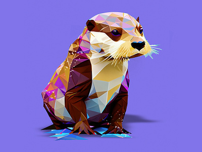 Low Poly Otter Illustration animal art animals cute animals design illustration low poly low polygon otter photoshop vector vector art