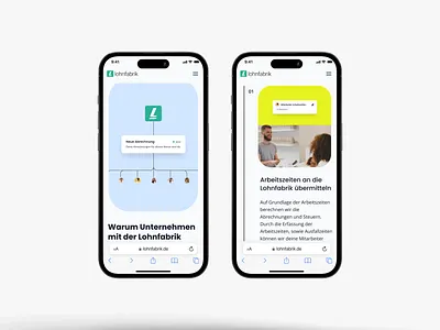 Design for Lohnfabrik 🏦 accounting clean clean ui landingpage mobile design saas saas website timeline webdesign