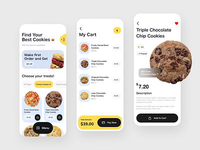 Sweet Cookies app branding cookies design graphic design illustration modern shop store ui ux