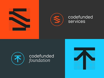 codefunded – logo set blockchain brand identity brand strategy branding crypto currency design design system graphic design logo mark money symbol technology token