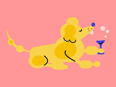 Poodle Vector Design art cartoon design graphic design illustration pastel vector