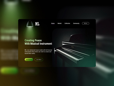 Music studio dark mode ui uiux uiux design uiux designer ux website