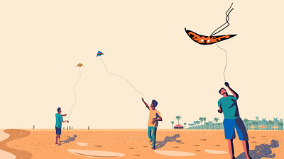 Kite illustration inspired by Ranganath Krishnamani branding design graphic design illustration