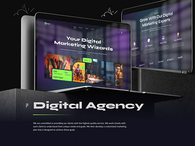 Digital Agency Landing Page UI Design agency agency landing page agency website agency website design digital agency figma home page landing page landing page design landing page ui ui ui design ui ux ux web design website website ui website ui design