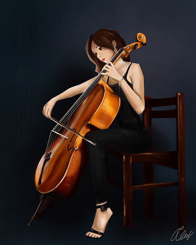 Cellist cellist digital art digital painting drawing girl illustration music musician painting procreate procreate art