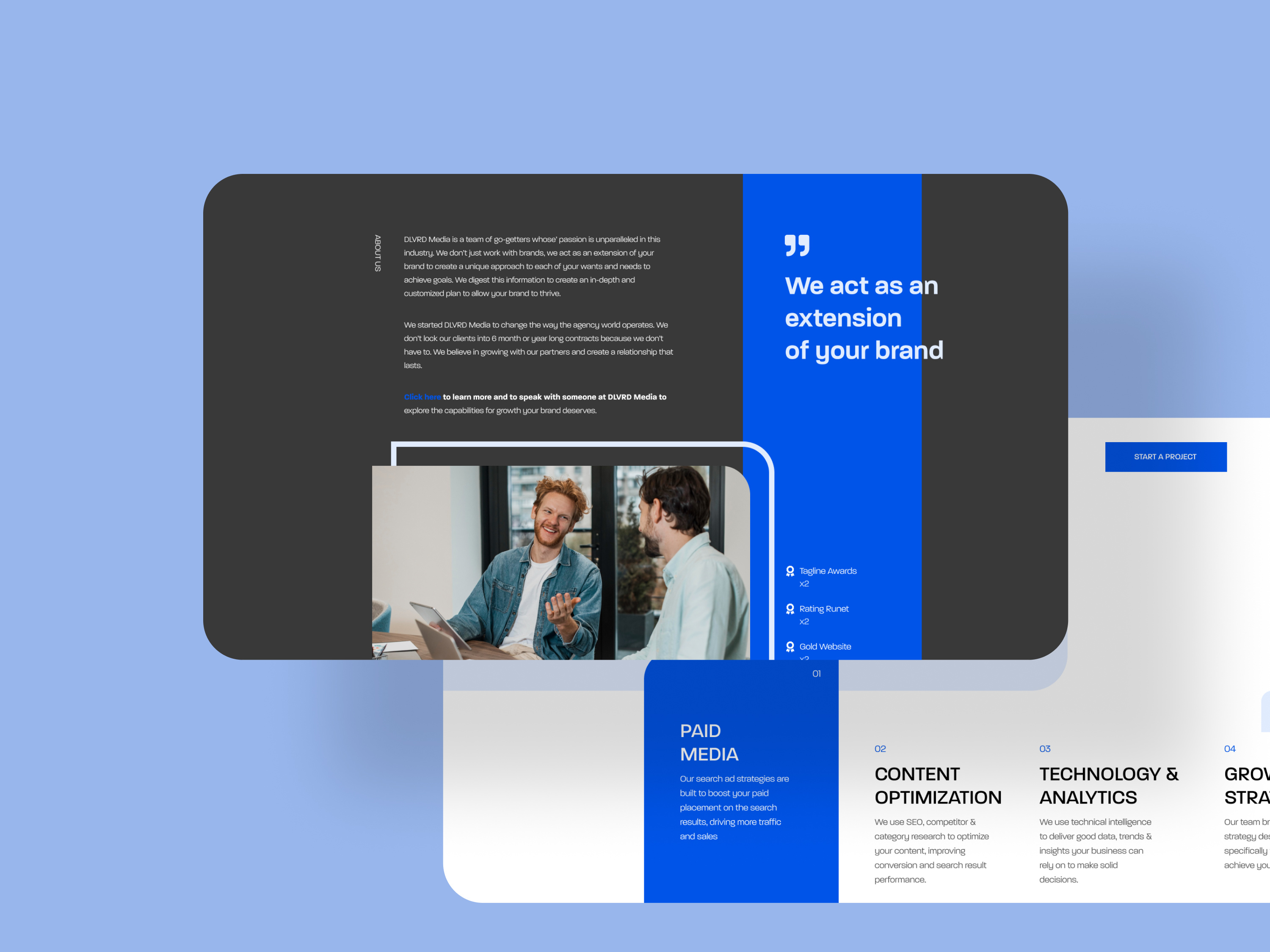 The landing page for the marketing agency ecommerce landing page marketing u ui ui design ux ui web design website