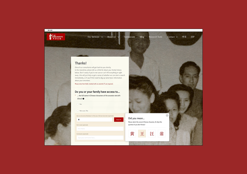 MyChinaRoots ui